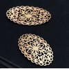 Estampes Connecteur Ovale Fleur Mandala 30mm métal couleur Doré