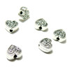 Perles intercalaires Coeur Noeud 7mm,  couleur ARGENT ANTIQUE