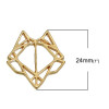 PS110089879 PAX 4 pendentifs, breloque 24mm TETE RENARD ORIGAMI métal couleur Dore 