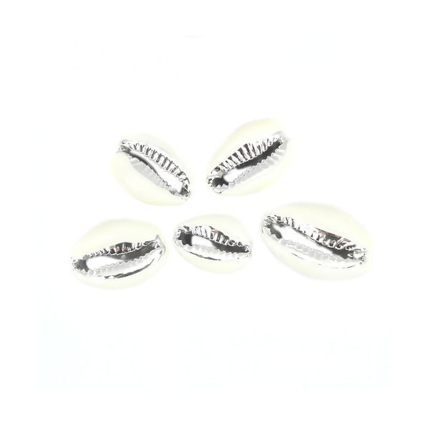 slides médaillons émaillés Coquillage Cauri Blanc