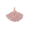 Estampes pendentifs Feuille Ginkgo Biloba Filigrane 25mm métal couleur RoseRose