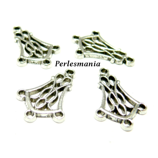 Pendentifs Multiconnecteurs Rétro 14x20mm – Laiton Argent Antique