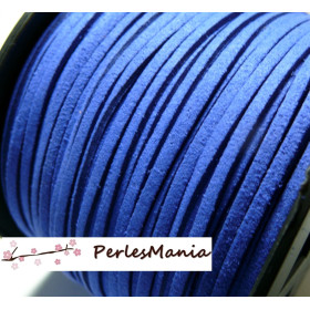 Cordon en suédine aspect daim  Bleu electrique