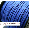 Cordon en suédine aspect daim  Bleu electrique