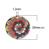 Pendentifs breloques stardust Ronde 20mm Flower Power Doré