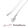 Colliers Chaîne à Billes Boules 1.5mm avec Chaîne d’Extension Argent Platine