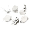 supports de Boucle d'oreille clips plateau Lisse 15mm Argent Platine