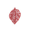 Estampes pendentif connecteur Feuille à nervures 37mm couleur Rouge