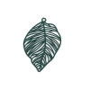 Estampes pendentif connecteur Feuille à nervures 37mm couleur Vert