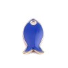 pendentifs Poisson Bleu style emaillé 14 mm metal couleur Doré