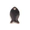 pendentifs Poisson Noir style emaillé 14 mm metal couleur Doré