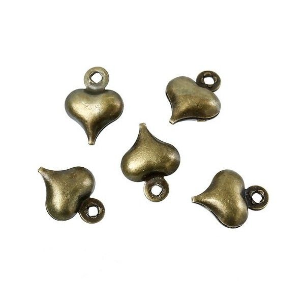 pendentifs magnifique Petits Coeurs  10 mm cuivre couleur Bronze