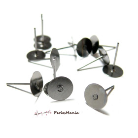 Supports de Boucle d'oreille Puce Clou 8mm – Métal Gun Métal