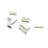 Supports de Boucle d'oreille puce RECTANGLE Martelée avec trou Argent Platine, vous obtiendrez 3 paires.