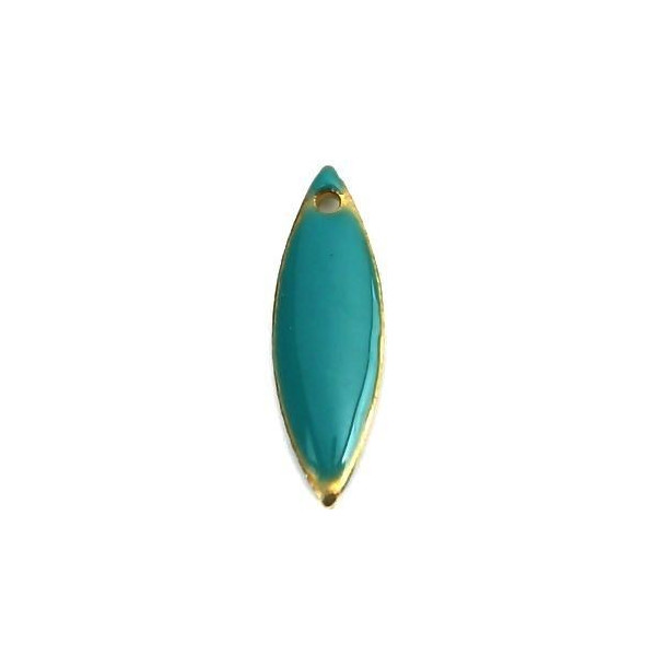 Sequins Résine Émaillée Biface Navette Fine 16x5mm – Métal Doré