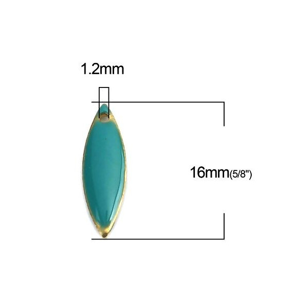 Sequins Résine Émaillée Biface Navette Fine 16x5mm – Métal Doré