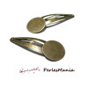 Supports de barrette clip plateau plat 20mm, métal finition Bronze