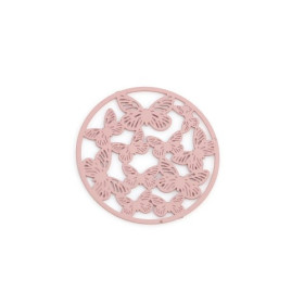 Estampes pendentif connecteur filigrane Multi papillons 20mm cuivre couleur Rose