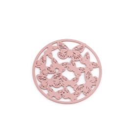 PS110239170 PAX de 10 Estampes pendentif connecteur filigrane Multi papillons 20mm cuivre couleur Rose