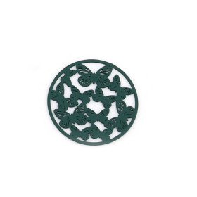 Estampes pendentif connecteur filigrane Multi papillons 20mm cuivre couleur Vert Fonce