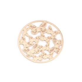 Estampes pendentif connecteur filigrane Multi papillons 20mm cuivre couleur Doré