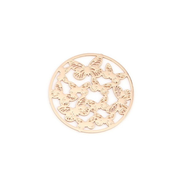 Estampes pendentif connecteur filigrane Multi papillons 20mm cuivre couleur Doré