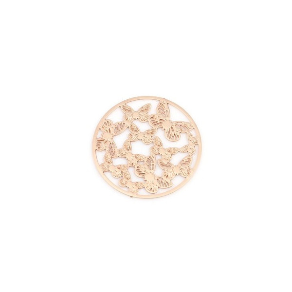 Estampes pendentif connecteur filigrane Multi papillons 20mm cuivre couleur Doré