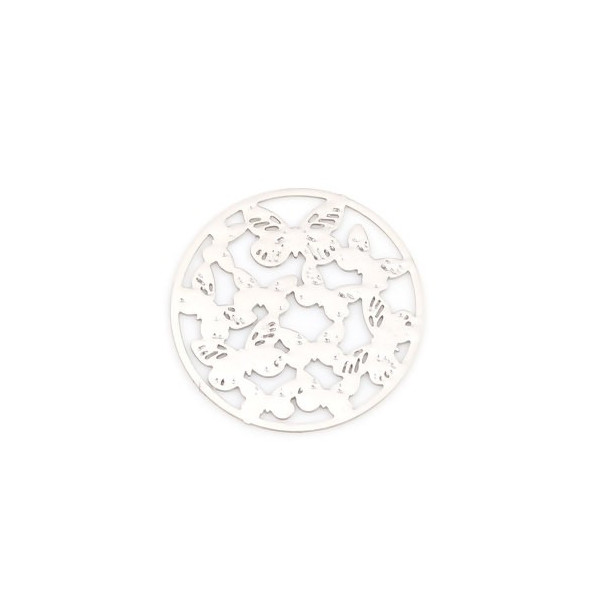 Estampes pendentif connecteur filigrane Multi papillons 20mm cuivre couleur Argent Platine