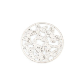 Estampes pendentif connecteur filigrane Multi papillons 20mm cuivre couleur Argent Platine