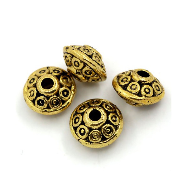 Perles Intercalaires Rondelles 6,5mm – Métal Or Antique