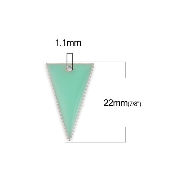 sequins résine style émaillé biface Grand Triangle 22x13mm – Base métal doré