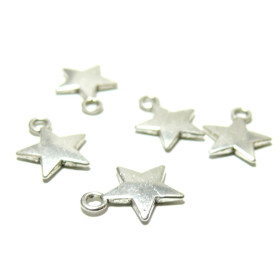 Pendentifs Breloques Étoiles 11x14mm – Métal Argent Platine