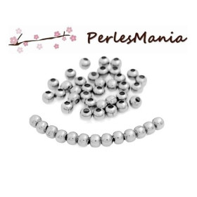 Perles Intercalaire 5mm,  ACIER INOXYDABLE 304  finition Argenté