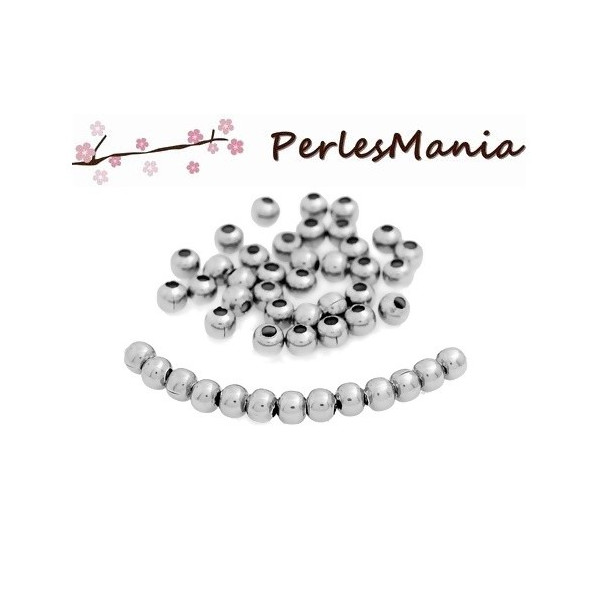 Perles Intercalaire 5mm,  ACIER INOXYDABLE 304  finition Argenté