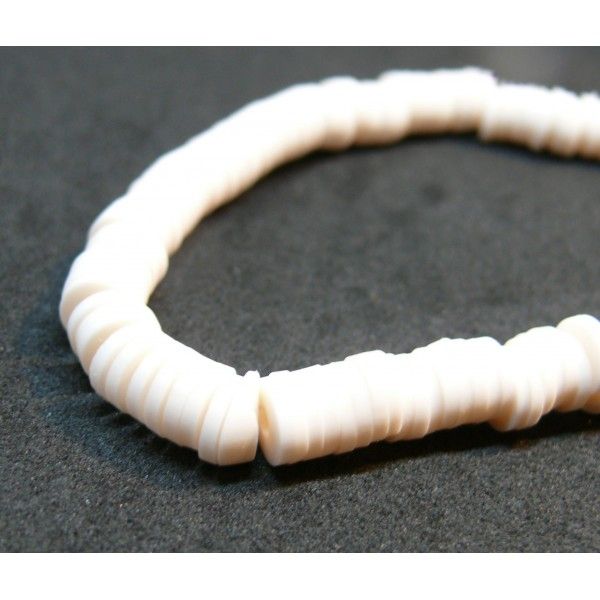 Perles rondelles Heishi en pâte polymère 6 par 1mm