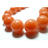 2 perles  jade teintée couleur orange  corail 12mm 