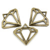 pendentifs, breloques Diamants  30mm metal couleur Bronze