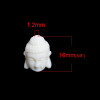 Pendentifs Tête de Bouddha Biface imitation Corail Blanc crème
