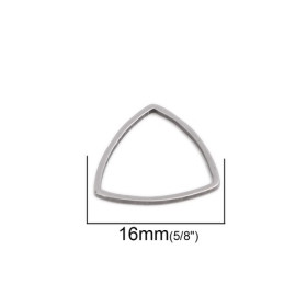 Pendentifs connecteur forme Triangulaire 16mm en Acier Inoxydable 304