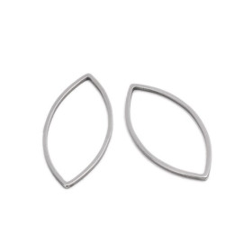 Lot de 5 ou 10 Pendentifs Connecteurs Navette 27 mm – Acier Inoxydable 304 Argenté