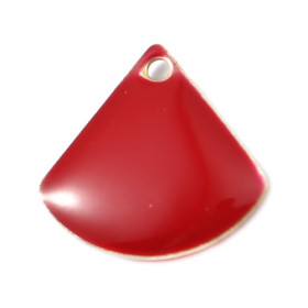 Sequins médaillons émaillés Eventail 13 par 12mm Rouge