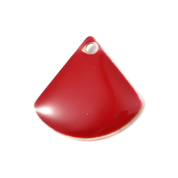 Sequins médaillons émaillés Eventail 13 par 12mm Rouge