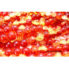 Perles de Verre Craquelé Bicolore Rouge et Jaune 10mm