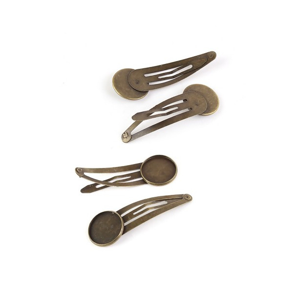 PS110100760 PAX 10 supports de barrettes clips 18mm coloris BRONZE 