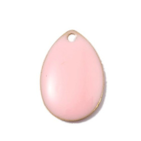 sequins médaillons style émaillés Biface GOUTTE 14mm Rose