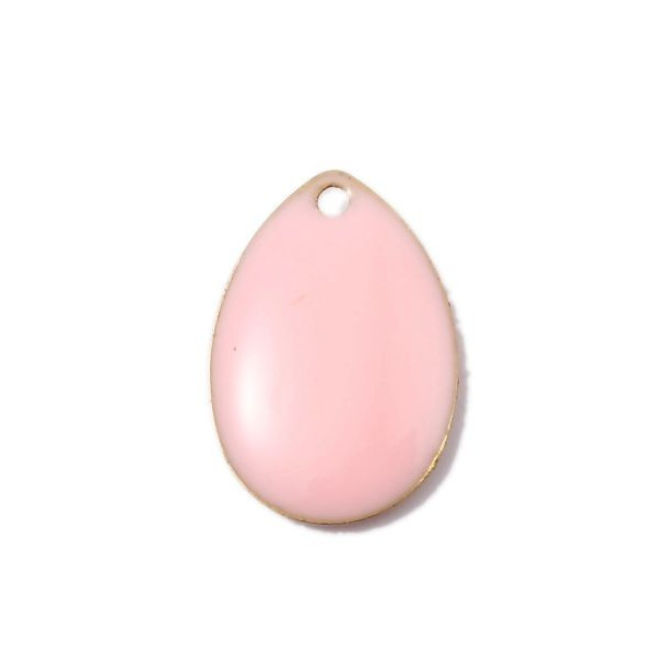 sequins médaillons style émaillés Biface GOUTTE 14mm Rose