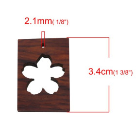 S110090751 PAX 1 Moule en Bois pendentif Fleur de Sakura utilisation FIMO RESINE