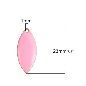PS11106074 PAX 5 sequins médaillons résine style émaillés Biface Navettes 23mm Rose