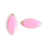 sequins médaillons résine style émaillés Biface Navettes 23mm Rose sur une base en métal doré