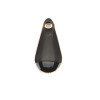 Sequins Résine Émaillée Biface Mini Goutte 12x5mm Noir Métal Doré